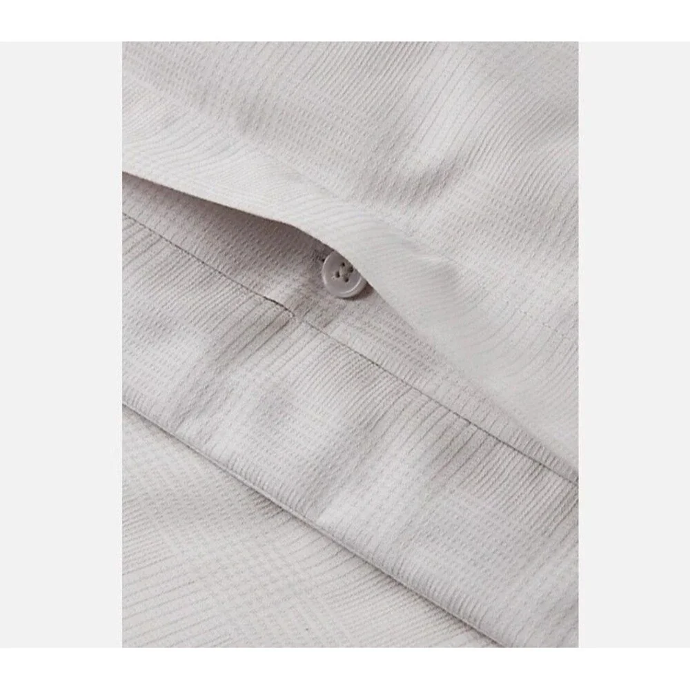 Ralph Lauren Duvet Cover Full Queen Organic Cotton Lovan Jacquard Platinum Grey